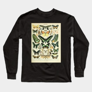 Adolphe Millot Arthropodes Insects papillons Chart Illustration Butterflies Long Sleeve T-Shirt